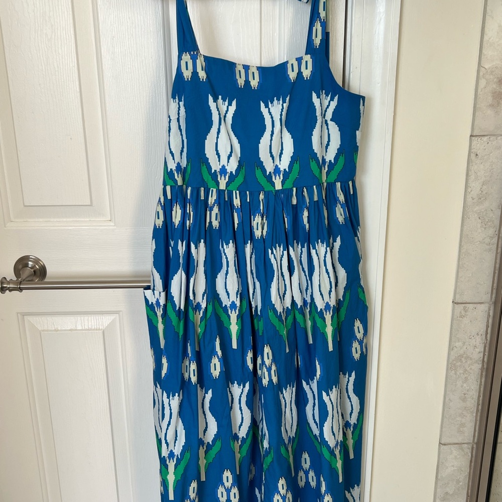 Oliphant Tie Strap Pocket Midi- Sumba Blue